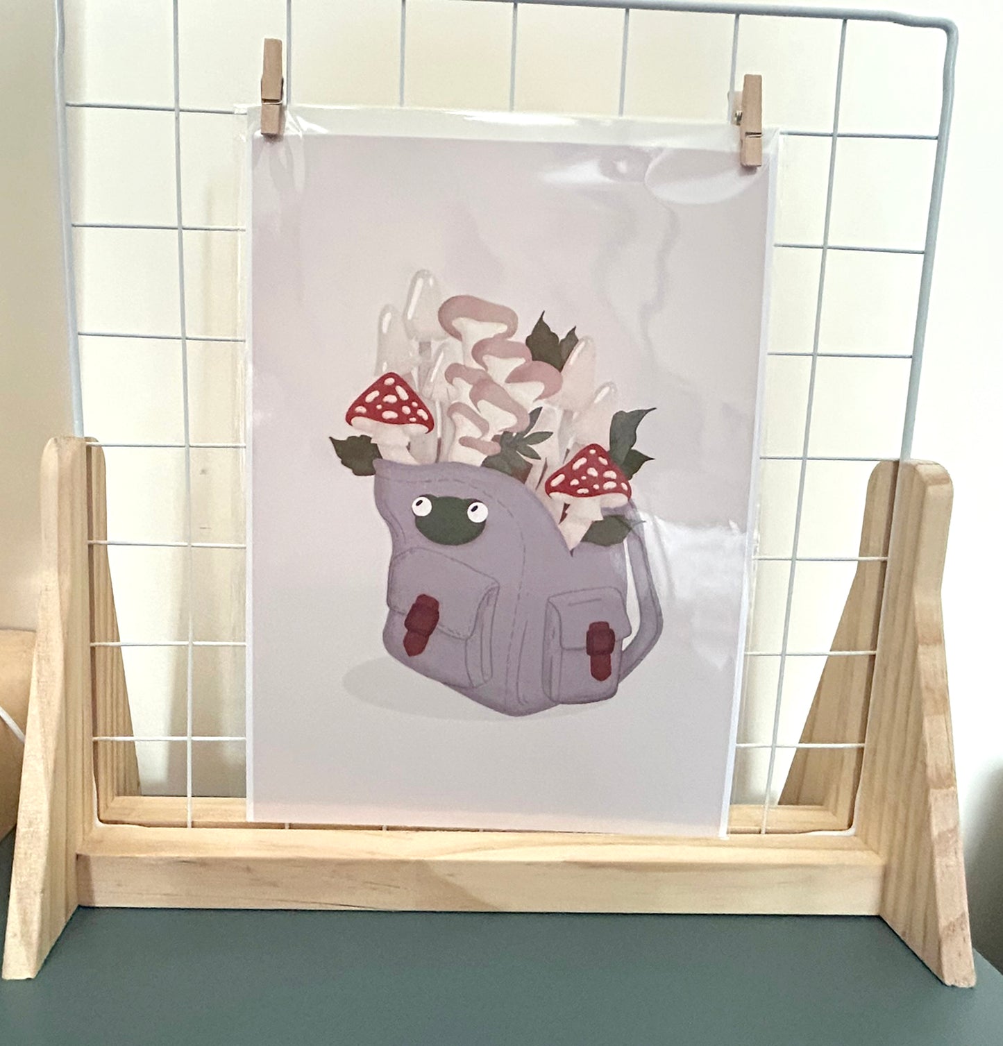 Toadstool Backpack A4 Wall Art Print