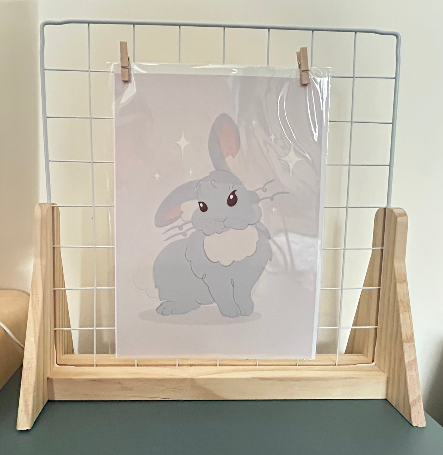 Grey Rabbit A4 Wall Art Print