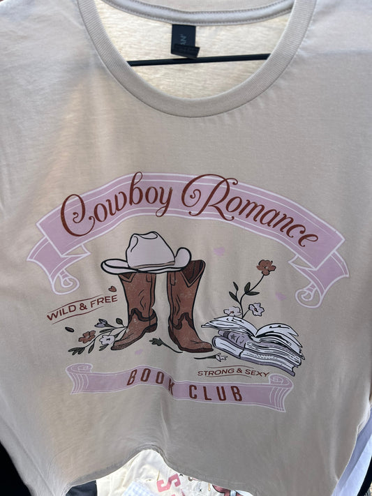 Sand Cowboy Romance T-Shirt Hand Drawn and Printed