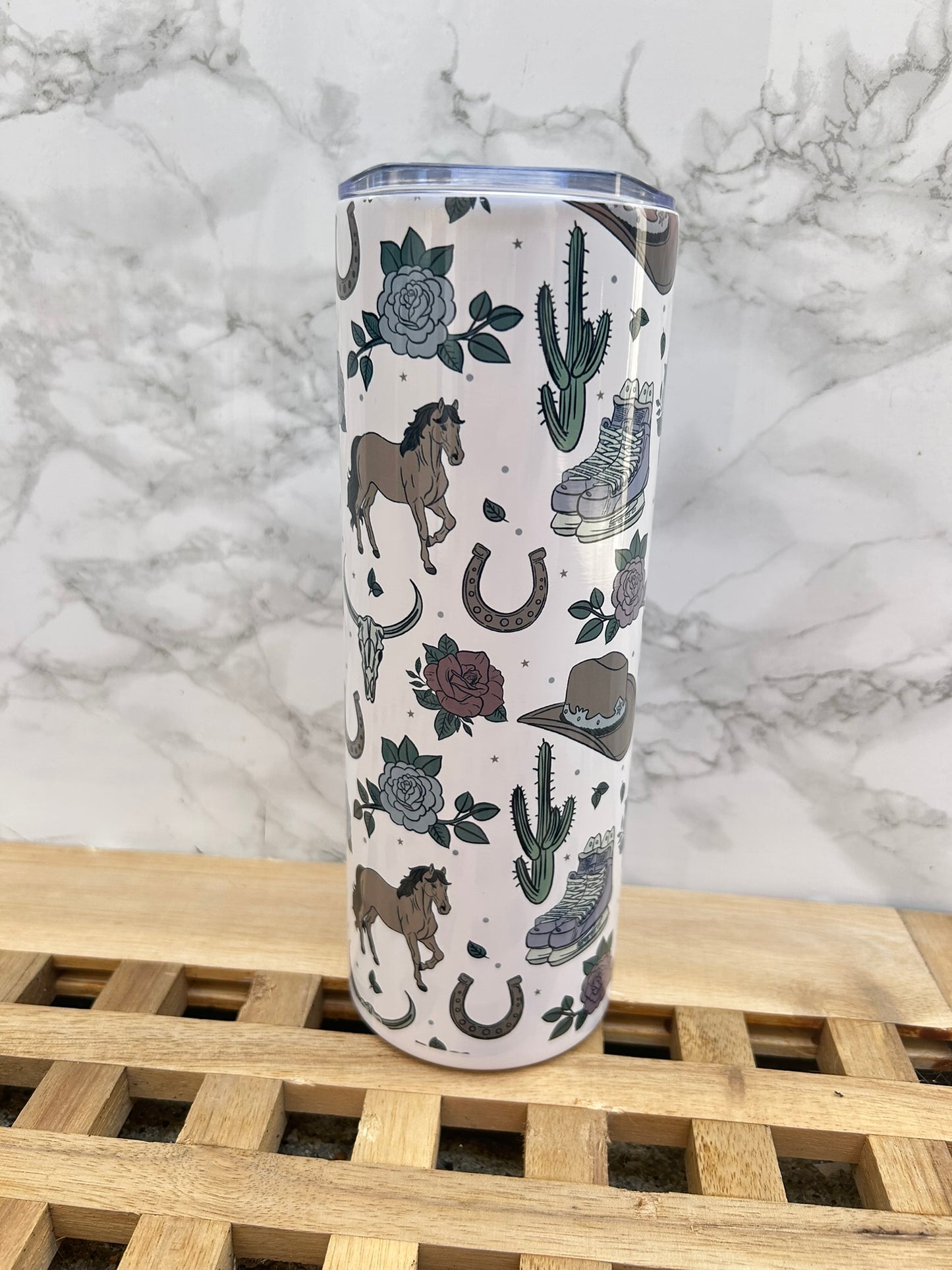 Cowboy Romance Steel Tumbler & Straw 20oz