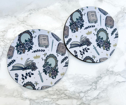 Girlie Romantasy Print Neoprene Coaster 2 Pack
