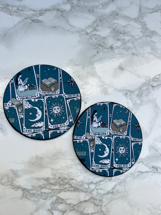 Tarot Cards Print Neoprene Coaster 2 Pack