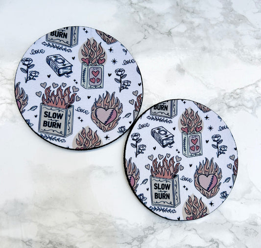 Slow Burn Print Neoprene Coaster 2 Pack