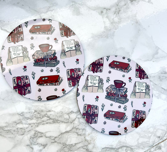 Red Books Hard Cork Coaster 2 Pack