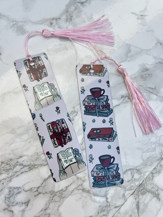 Red Books Double Sided Bookmark Aluminum Tassel