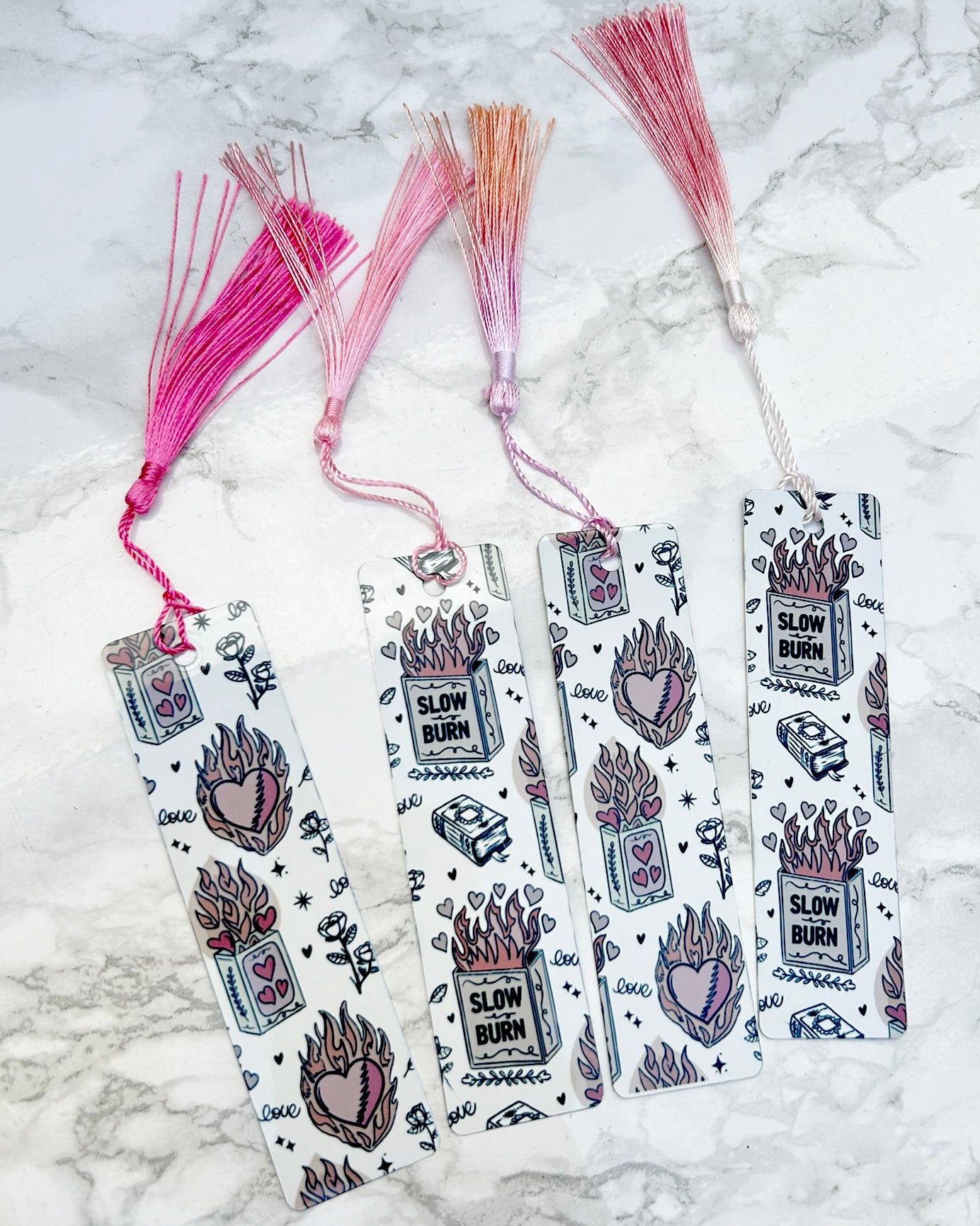 Slow Burn Double Sided Bookmark Aluminum Tassel