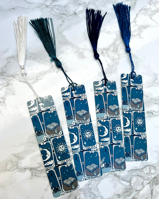 Tarot Cards Double Sided Bookmark Aluminum Tassel