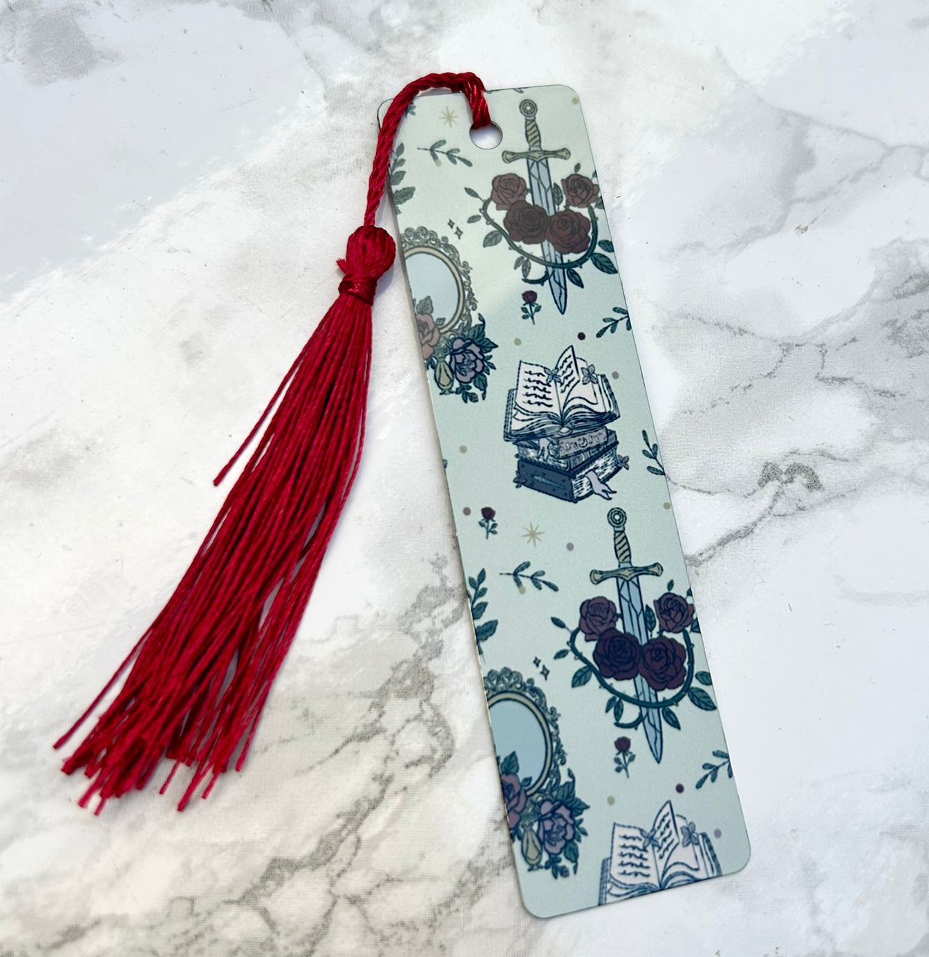 Romantasy Double Sided Bookmark Aluminum Tassel