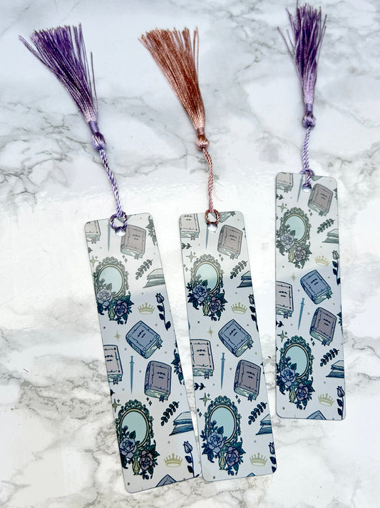 Girlie Romantasy Double Sided Bookmark Aluminum Tassel