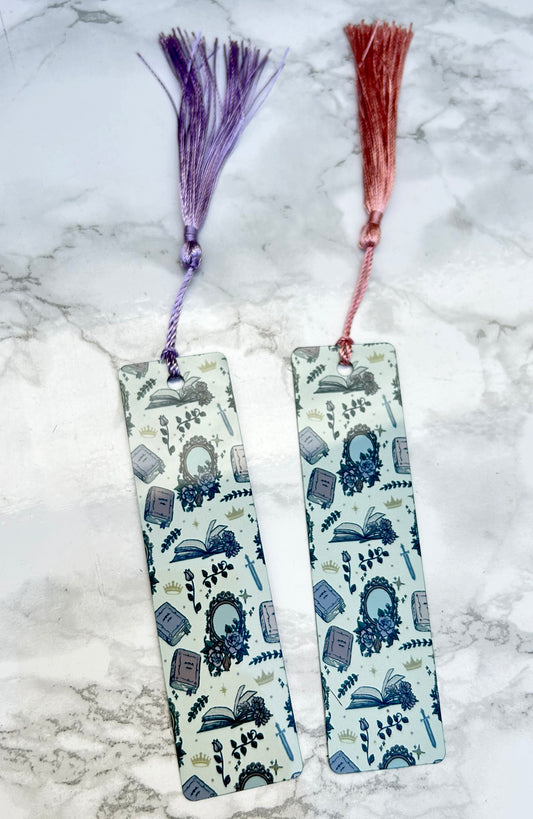Girlie Romantasy Double Sided Bookmark Aluminum Tassel