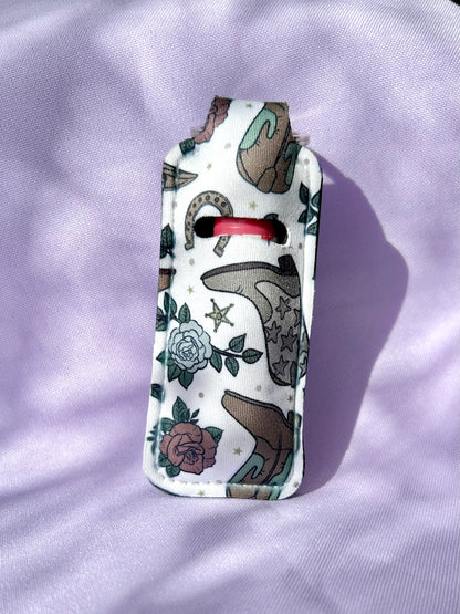 Cowboy Boots Lip Balm Holder Keyring