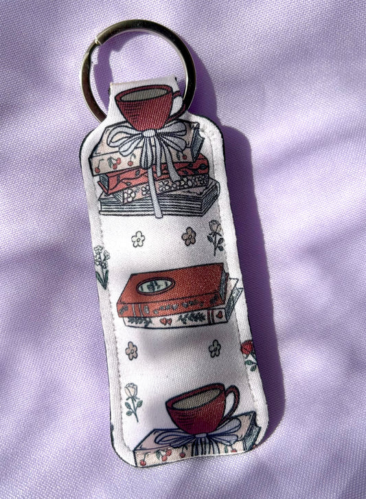 Red Books Lip Balm Holder Keyring