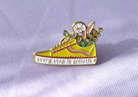 Converse Shoe Every Step is Growth Enamel Pin