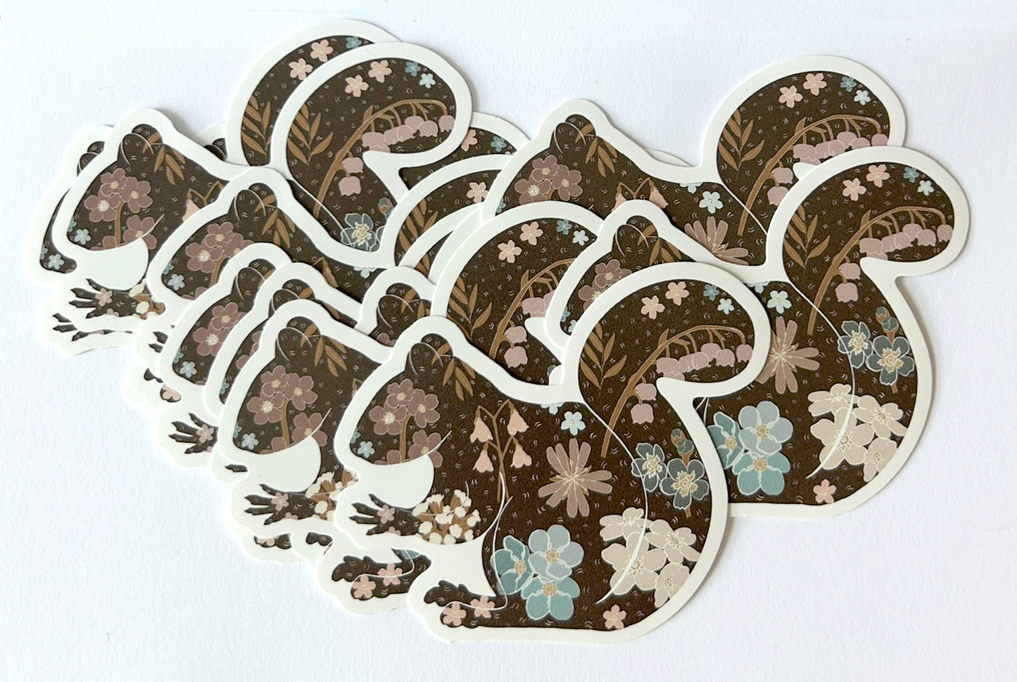 Squirrel Scandinavian Folk Woodland Animal Vinyl waterproof Sticker