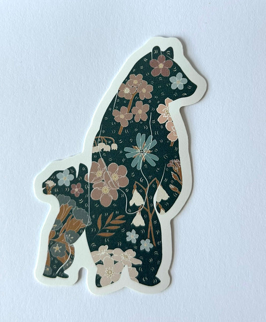 Scandinavian Woodland Folk Bear Vinyl waterproof Sticker