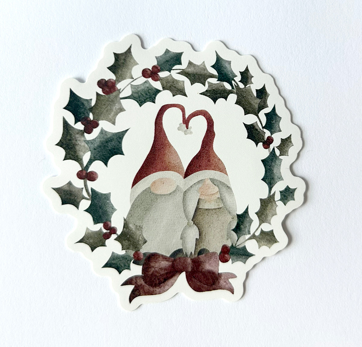 Christmas Gonks Watercolour Vinyl waterproof Sticker