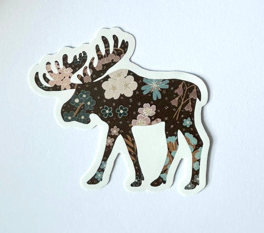 Moose Scandinavian Folk Woodland Animal Vinyl waterproof Sticker