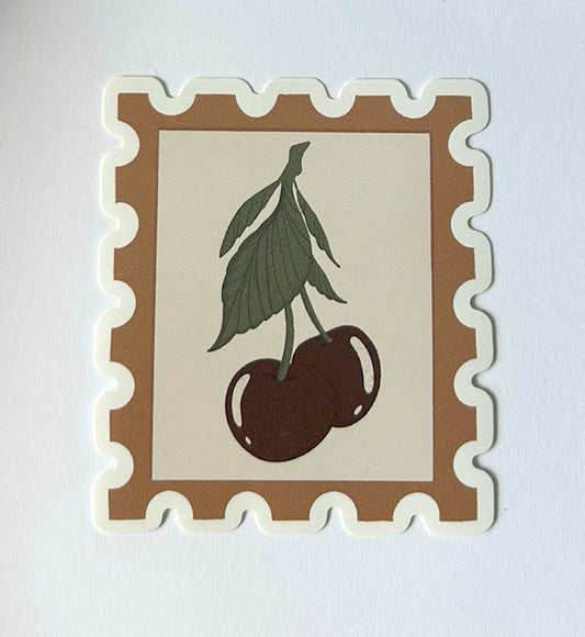 Cherry Stamp Vinyl waterproof Sticker