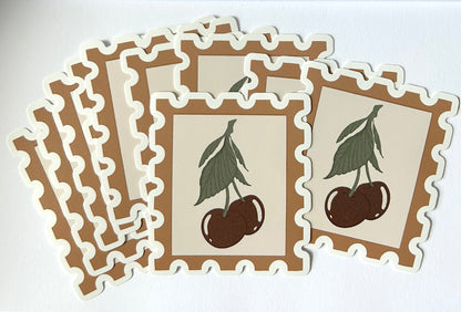 Cherry Stamp Vinyl waterproof Sticker