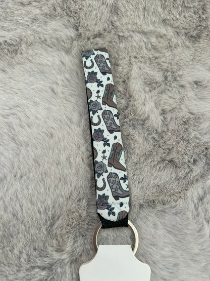 Cowboy Boots Wristlet Keyring