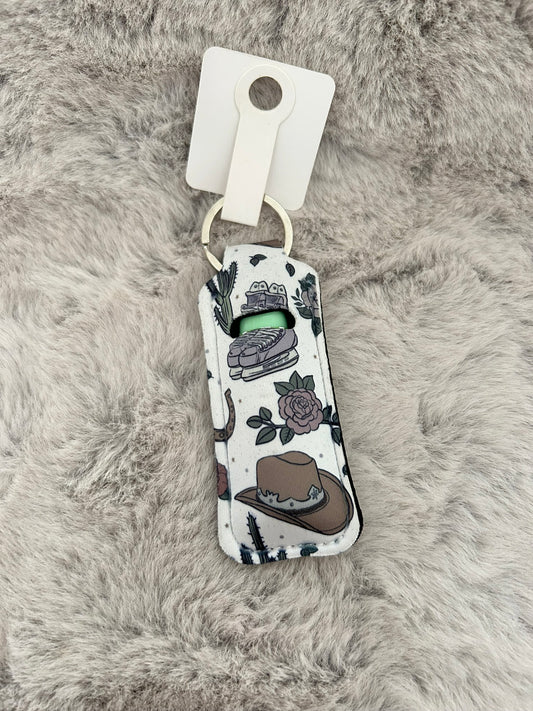 Cowboy Romance Lip Balm Holder Keyring