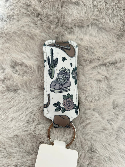 Cowboy Romance Lip Balm Holder Keyring