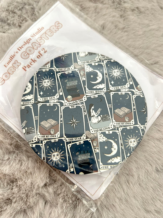 Tarot Cards Hard Cork Coaster 2 Pack