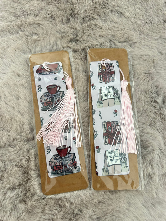 Red Books Double Sided Bookmark Aluminum Tassel