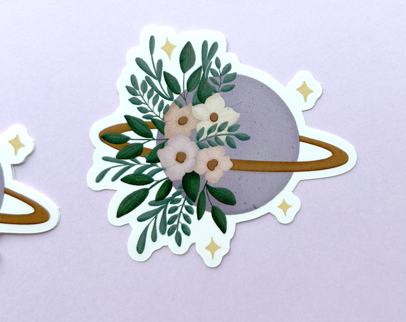 Floral Planet Vinyl Sticker