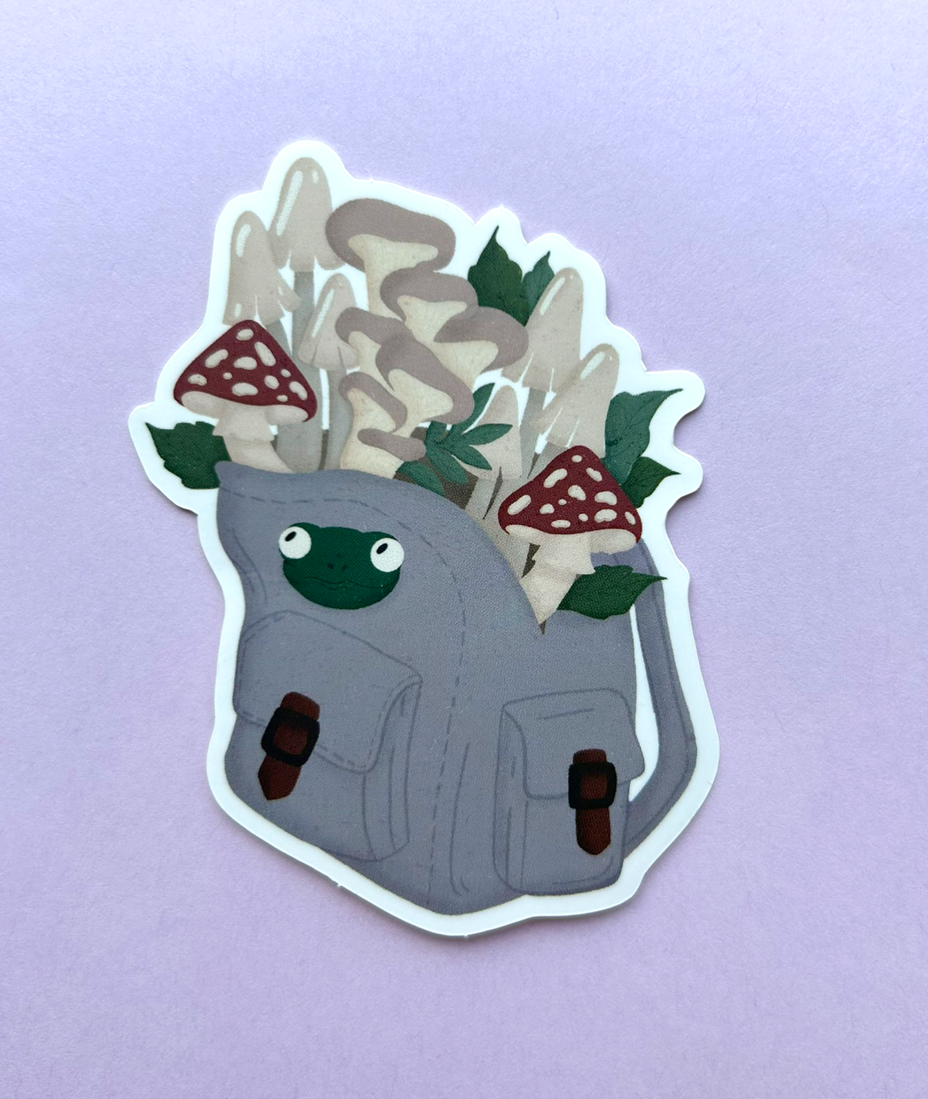 Cottage Core Toadstool Backpack Vinyl Sticker