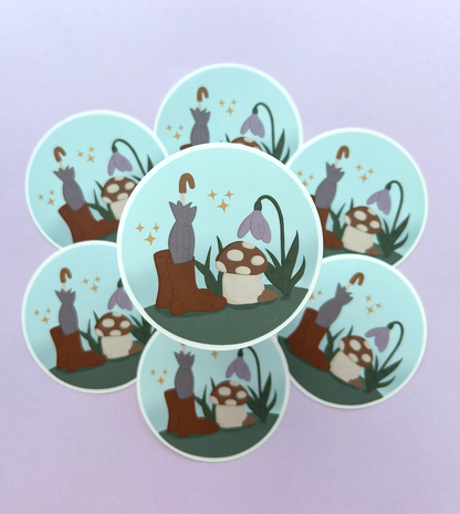 Toadstool Scene Vinyl Sticker