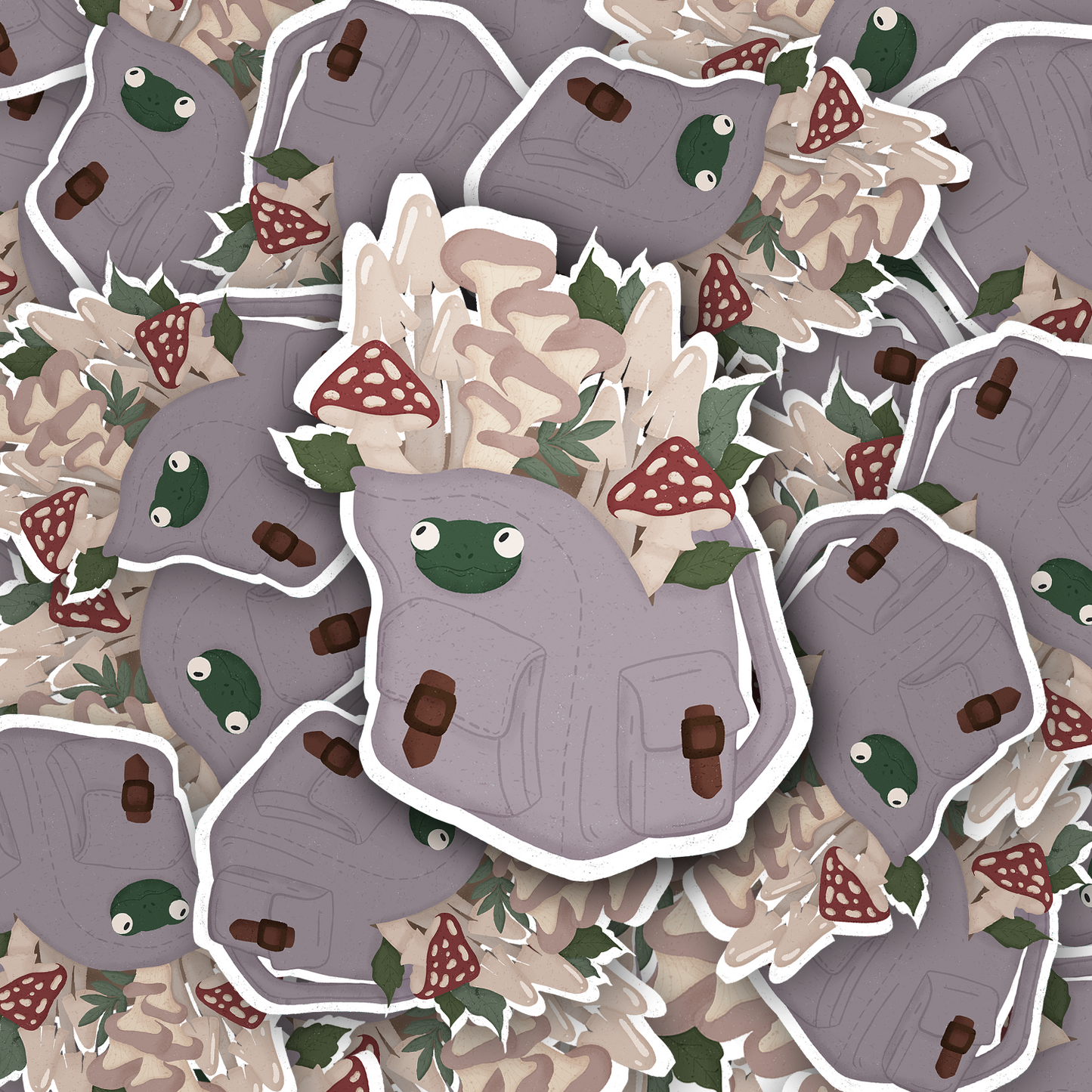 Cottage Core Toadstool Backpack Vinyl Sticker
