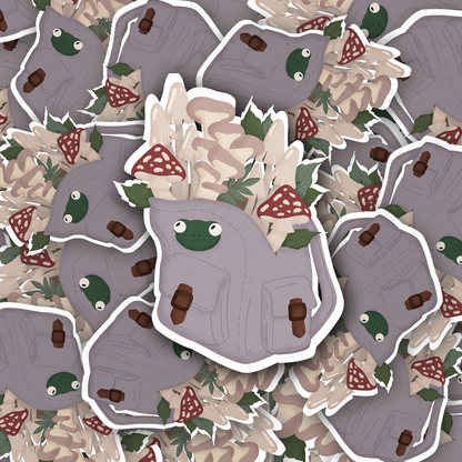Cottage Core Toadstool Backpack Vinyl Sticker