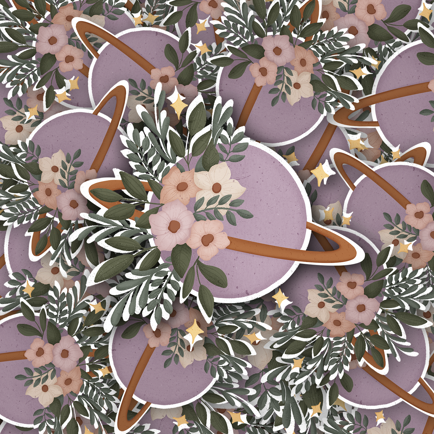 Floral Planet Vinyl Sticker