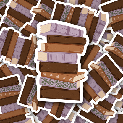 Book Stack Vinyl waterproof Sticker