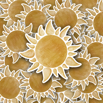 Sun Watercolour Vinyl waterproof Sticker