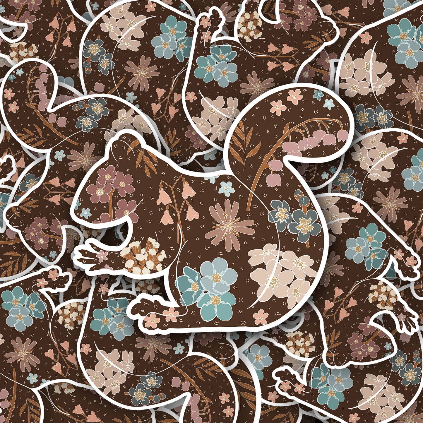 Squirrel Scandinavian Folk Woodland Animal Vinyl waterproof Sticker
