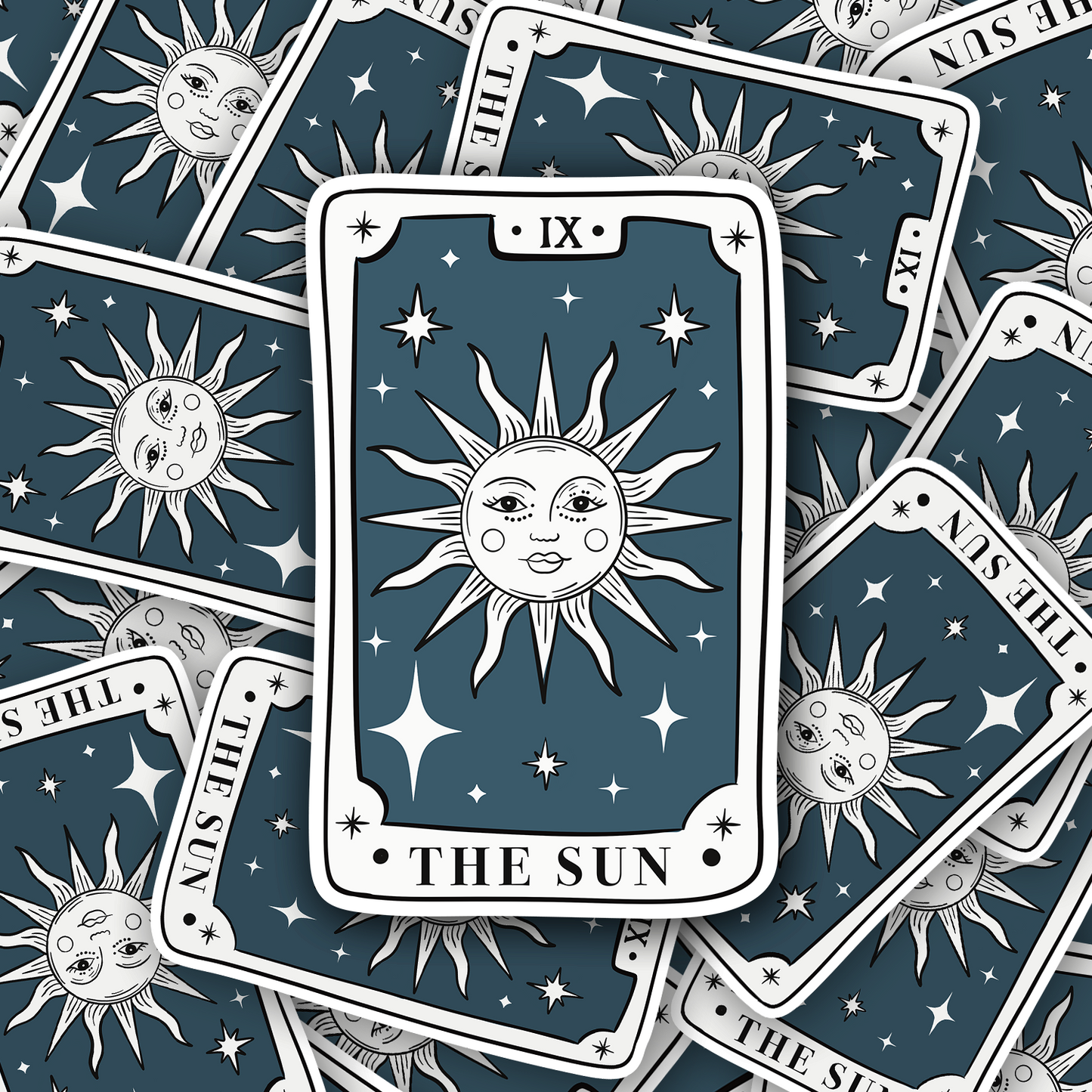 Sun Tarot Card Vinyl waterproof Sticker