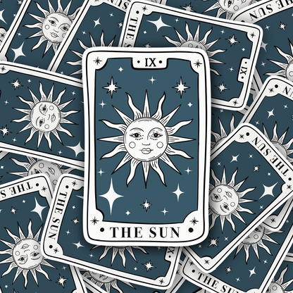 Sun Tarot Card Vinyl waterproof Sticker