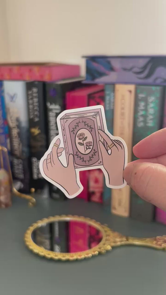 Book in Hands Vinyl waterproof Sticker