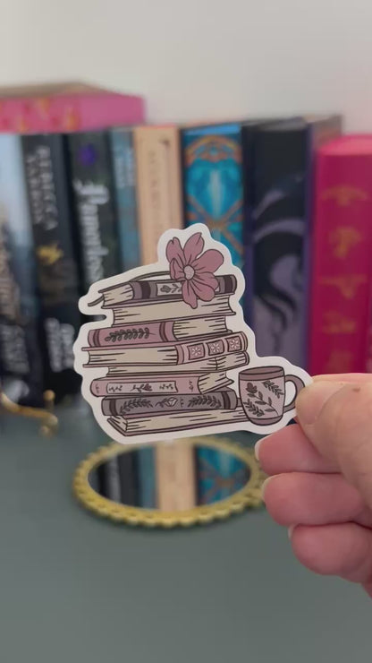 Book Stack Vinyl waterproof Sticker