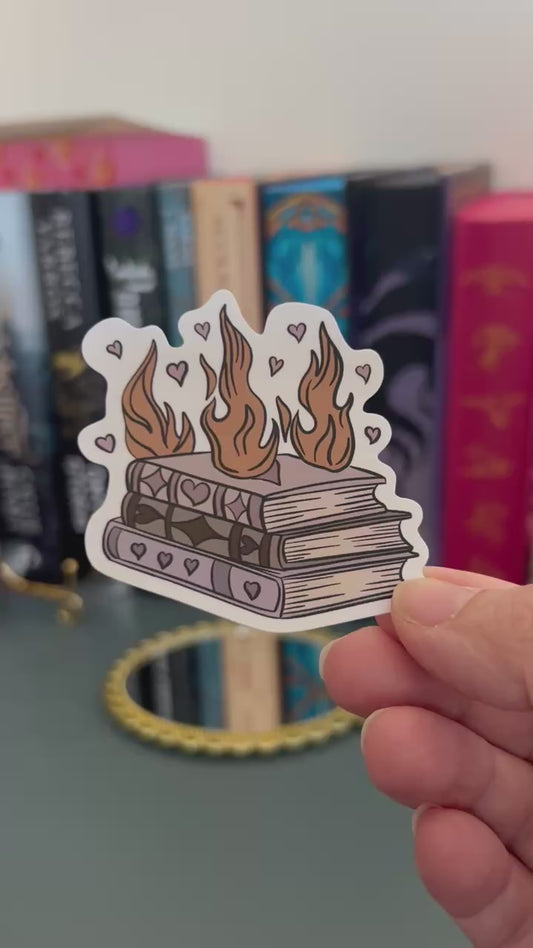 Slow Burn Books Romance Trope Vinyl waterproof Sticker