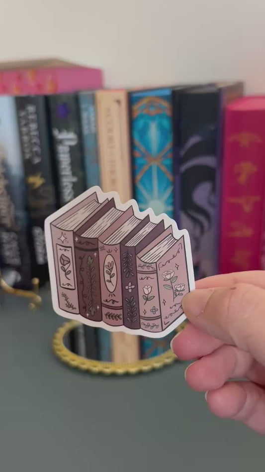 Floral Bookshelf Vinyl waterproof Sticker